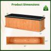 imageGiantex Outdoor Raised Garden Bed 40 x 13 x 12 Pine Wood Planter Box with 3 Drainage Holes Removable Bottom amp Bed Liner Rectangular Flower Container for Vegetables Herbs Indoor amp OutdoorOrange