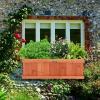 imageGiantex Outdoor Raised Garden Bed 40 x 13 x 12 Pine Wood Planter Box with 3 Drainage Holes Removable Bottom amp Bed Liner Rectangular Flower Container for Vegetables Herbs Indoor amp OutdoorCedar Brown