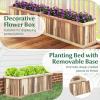 imageGiantex Outdoor Raised Garden Bed 40 x 13 x 12 Pine Wood Planter Box with 3 Drainage Holes Removable Bottom amp Bed Liner Rectangular Flower Container for Vegetables Herbs Indoor amp OutdoorNatural