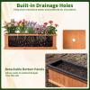 imageGiantex Outdoor Raised Garden Bed 40 x 13 x 12 Pine Wood Planter Box with 3 Drainage Holes Removable Bottom amp Bed Liner Rectangular Flower Container for Vegetables Herbs Indoor amp OutdoorOrange