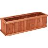imageGiantex Outdoor Raised Garden Bed 40 x 13 x 12 Pine Wood Planter Box with 3 Drainage Holes Removable Bottom amp Bed Liner Rectangular Flower Container for Vegetables Herbs Indoor amp OutdoorCedar Brown