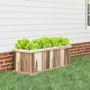 imageGiantex Outdoor Raised Garden Bed 40 x 13 x 12 Pine Wood Planter Box with 3 Drainage Holes Removable Bottom amp Bed Liner Rectangular Flower Container for Vegetables Herbs Indoor amp OutdoorNatural