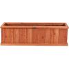 imageGiantex Outdoor Raised Garden Bed 40 x 13 x 12 Pine Wood Planter Box with 3 Drainage Holes Removable Bottom amp Bed Liner Rectangular Flower Container for Vegetables Herbs Indoor amp OutdoorCedar Brown