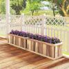 imageGiantex Outdoor Raised Garden Bed 40 x 13 x 12 Pine Wood Planter Box with 3 Drainage Holes Removable Bottom amp Bed Liner Rectangular Flower Container for Vegetables Herbs Indoor amp OutdoorNatural