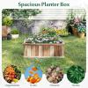 imageGiantex Outdoor Raised Garden Bed 40 x 13 x 12 Pine Wood Planter Box with 3 Drainage Holes Removable Bottom amp Bed Liner Rectangular Flower Container for Vegetables Herbs Indoor amp OutdoorNatural