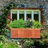 imageGiantex Outdoor Raised Garden Bed 40 x 13 x 12 Pine Wood Planter Box with 3 Drainage Holes Removable Bottom amp Bed Liner Rectangular Flower Container for Vegetables Herbs Indoor amp OutdoorCedar Brown
