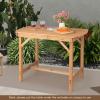 imageGiantex Patio Dining Table Outdoor Solid Wood Table for 4 or 6 Persons with 15 Umbrella Hole Indoor Outside Table for Lawn Backyard Garden