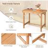 imageGiantex Patio Dining Table Outdoor Solid Wood Table for 4 or 6 Persons with 15 Umbrella Hole Indoor Outside Table for Lawn Backyard Garden