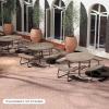 imageGiantex Picnic Table Set for Up to 8 Persons Round Outdoor Table and Bench Set with Umbrella Hole HDPE Top amp Metal Frame 2000LBS Capacity Patio Table Bench for Deck Backyard Garden GreenCoral Reef