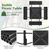 imageGiantex Picnic Table Set for Up to 8 Persons Round Outdoor Table and Bench Set with Umbrella Hole HDPE Top amp Metal Frame 2000LBS Capacity Patio Table Bench for Deck Backyard Garden GreenBlack