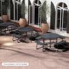 imageGiantex Picnic Table Set for Up to 8 Persons Round Outdoor Table and Bench Set with Umbrella Hole HDPE Top amp Metal Frame 2000LBS Capacity Patio Table Bench for Deck Backyard Garden GreenBlack