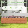 imageGiantex Raised Garden Bed 44 x 11 x 10 Wood Planter Box with Drainage Holes Outdoor Rectangular Raised Beds for Flower Vegetable Herb
