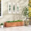 imageGiantex Raised Garden Bed 44 x 11 x 10 Wood Planter Box with Drainage Holes Outdoor Rectangular Raised Beds for Flower Vegetable Herb