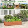 imageGiantex Raised Garden Bed 44 x 11 x 10 Wood Planter Box with Drainage Holes Outdoor Rectangular Raised Beds for Flower Vegetable Herb