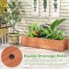 imageGiantex Raised Garden Bed 44 x 11 x 10 Wood Planter Box with Drainage Holes Outdoor Rectangular Raised Beds for Flower Vegetable Herb