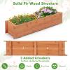 imageGiantex Raised Garden Bed 44 x 11 x 10 Wood Planter Box with Drainage Holes Outdoor Rectangular Raised Beds for Flower Vegetable Herb