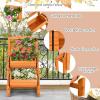 imageGiantex Raised Garden Bed with 2 Barrel Planters amp Trellis 2Tier Freestanding Wooden Raised Bed for Vegetable Flower Fruit Indoor Outdoor Plant Box for Garden Yard Balcony18Lx18Wx32H