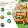 imageGiantex Raised Garden Bed with 2 Barrel Planters amp Trellis 2Tier Freestanding Wooden Raised Bed for Vegetable Flower Fruit Indoor Outdoor Plant Box for Garden Yard Balcony18Lx18Wx32H