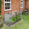 imageGiantex Raised Garden Bed with Cover Wood Elevated Planter Box with Legs amp Mini Greenhouse Waterproof SunProtective PE Green House Cover Outdoor Use for Fruit Vegetable Flower Herb WhiteGrayWhitenatural