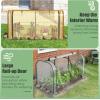 imageGiantex Raised Garden Bed with Cover Wood Elevated Planter Box with Legs amp Mini Greenhouse Waterproof SunProtective PE Green House Cover Outdoor Use for Fruit Vegetable Flower Herb WhiteGrayWhitenatural