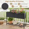 imageGiantex Raised Garden Bed with Legs 40 x 12 Rattan Elevated Planter Box wStorage Shelf Removable Liner Drainage Gaps for Vegetables Flowers amp Herbs Outdoor Planting Stand for Backyard PatioBlack