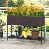 imageGiantex Raised Garden Bed with Legs 40 x 12 Rattan Elevated Planter Box wStorage Shelf Removable Liner Drainage Gaps for Vegetables Flowers amp Herbs Outdoor Planting Stand for Backyard PatioBrown