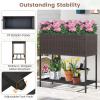 imageGiantex Raised Garden Bed with Legs 40 x 12 Rattan Elevated Planter Box wStorage Shelf Removable Liner Drainage Gaps for Vegetables Flowers amp Herbs Outdoor Planting Stand for Backyard PatioBrown