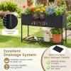 imageGiantex Raised Garden Bed with Legs 40 x 12 Rattan Elevated Planter Box wStorage Shelf Removable Liner Drainage Gaps for Vegetables Flowers amp Herbs Outdoor Planting Stand for Backyard PatioBlack