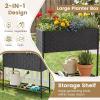imageGiantex Raised Garden Bed with Legs 40 x 12 Rattan Elevated Planter Box wStorage Shelf Removable Liner Drainage Gaps for Vegetables Flowers amp Herbs Outdoor Planting Stand for Backyard PatioBlack