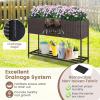 imageGiantex Raised Garden Bed with Legs 40 x 12 Rattan Elevated Planter Box wStorage Shelf Removable Liner Drainage Gaps for Vegetables Flowers amp Herbs Outdoor Planting Stand for Backyard PatioBrown