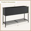 imageGiantex Raised Garden Bed with Legs 40 x 12 Rattan Elevated Planter Box wStorage Shelf Removable Liner Drainage Gaps for Vegetables Flowers amp Herbs Outdoor Planting Stand for Backyard PatioBlack