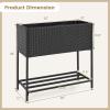 imageGiantex Raised Garden Bed with Legs 40 x 12 Rattan Elevated Planter Box wStorage Shelf Removable Liner Drainage Gaps for Vegetables Flowers amp Herbs Outdoor Planting Stand for Backyard PatioBlack