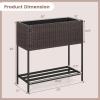 imageGiantex Raised Garden Bed with Legs 40 x 12 Rattan Elevated Planter Box wStorage Shelf Removable Liner Drainage Gaps for Vegetables Flowers amp Herbs Outdoor Planting Stand for Backyard PatioBrown