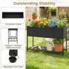 imageGiantex Raised Garden Bed with Legs 40 x 12 Rattan Elevated Planter Box wStorage Shelf Removable Liner Drainage Gaps for Vegetables Flowers amp Herbs Outdoor Planting Stand for Backyard PatioBlack