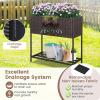 imageGiantex Raised Garden Bed with Legs 40 x 12 Rattan Elevated Planter Box wStorage Shelf Removable Liner Drainage Gaps for Vegetables Flowers amp Herbs Outdoor Planting Stand for Backyard PatioBrown