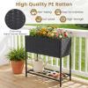 imageGiantex Raised Garden Bed with Legs 40 x 12 Rattan Elevated Planter Box wStorage Shelf Removable Liner Drainage Gaps for Vegetables Flowers amp Herbs Outdoor Planting Stand for Backyard PatioBlack