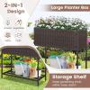 imageGiantex Raised Garden Bed with Legs 40 x 12 Rattan Elevated Planter Box wStorage Shelf Removable Liner Drainage Gaps for Vegetables Flowers amp Herbs Outdoor Planting Stand for Backyard PatioBrown