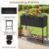 imageGiantex Raised Garden Bed with Legs 40 x 12 Rattan Elevated Planter Box wStorage Shelf Removable Liner Drainage Gaps for Vegetables Flowers amp Herbs Outdoor Planting Stand for Backyard PatioBlack