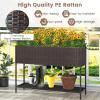 imageGiantex Raised Garden Bed with Legs 40 x 12 Rattan Elevated Planter Box wStorage Shelf Removable Liner Drainage Gaps for Vegetables Flowers amp Herbs Outdoor Planting Stand for Backyard PatioBrown