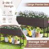 imageGiantex Raised Garden Bed with Legs 40 x 12 Rattan Elevated Planter Box wStorage Shelf Removable Liner Drainage Gaps for Vegetables Flowers amp Herbs Outdoor Planting Stand for Backyard PatioBrown
