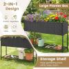 imageGiantex Raised Garden Bed with Legs 40 x 12 Rattan Elevated Planter Box wStorage Shelf Removable Liner Drainage Gaps for Vegetables Flowers amp Herbs Outdoor Planting Stand for Backyard PatioBlack