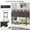 imageGiantex Raised Garden Bed with Legs 40 x 12 Rattan Elevated Planter Box wStorage Shelf Removable Liner Drainage Gaps for Vegetables Flowers amp Herbs Outdoor Planting Stand for Backyard PatioBrown