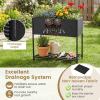 imageGiantex Raised Garden Bed with Legs 40 x 12 Rattan Elevated Planter Box wStorage Shelf Removable Liner Drainage Gaps for Vegetables Flowers amp Herbs Outdoor Planting Stand for Backyard PatioBlack