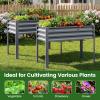 imageGiantex Raised Garden Bed with Legs 44 x 22 x 32 Metal Large Elevated Planter Box for Vegetable Flower Fruit Herb Heavy Duty Outdoor Gardening Planter for Backyard Patio Balcony GrayGray