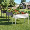 imageGiantex Raised Garden Bed with Legs 44 x 22 x 32 Metal Large Elevated Planter Box for Vegetable Flower Fruit Herb Heavy Duty Outdoor Gardening Planter for Backyard Patio Balcony GrayGray