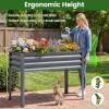 imageGiantex Raised Garden Bed with Legs 44 x 22 x 32 Metal Large Elevated Planter Box for Vegetable Flower Fruit Herb Heavy Duty Outdoor Gardening Planter for Backyard Patio Balcony GrayGray