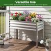 imageGiantex Raised Garden Bed with Legs 44 x 22 x 32 Metal Large Elevated Planter Box for Vegetable Flower Fruit Herb Heavy Duty Outdoor Gardening Planter for Backyard Patio Balcony GraySilver