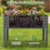 imageGiantex Raised Garden Bed with Legs 44 x 22 x 32 Metal Large Elevated Planter Box for Vegetable Flower Fruit Herb Heavy Duty Outdoor Gardening Planter for Backyard Patio Balcony GrayDark Gray