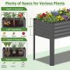 imageGiantex Raised Garden Bed with Legs 44 x 22 x 32 Metal Large Elevated Planter Box for Vegetable Flower Fruit Herb Heavy Duty Outdoor Gardening Planter for Backyard Patio Balcony GrayDark Gray