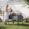 imageGiantex Raised Garden Bed with Legs 44 x 22 x 32 Metal Large Elevated Planter Box for Vegetable Flower Fruit Herb Heavy Duty Outdoor Gardening Planter for Backyard Patio Balcony GrayDark Gray